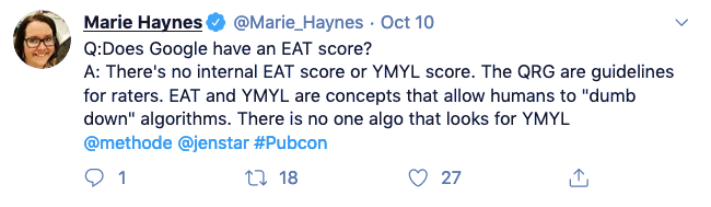 Marie Haynes tweet.