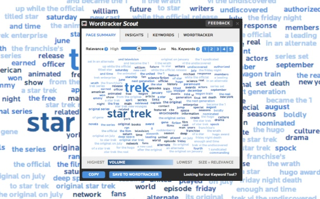 Wordtracker Keyword Scout