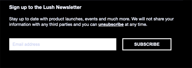 Lush signup.