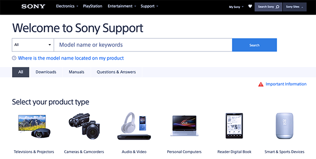 sony customer service