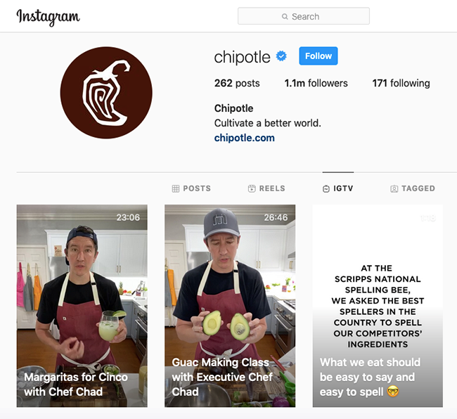 Chipotle Instagram Live.