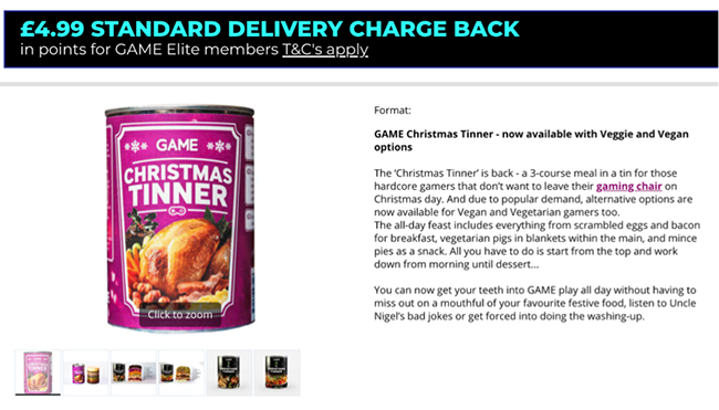 Game Christmas Tinner.