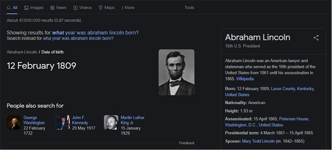When was Lincoln born?