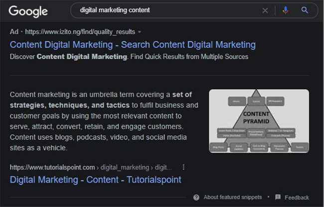 Digital marketing content.