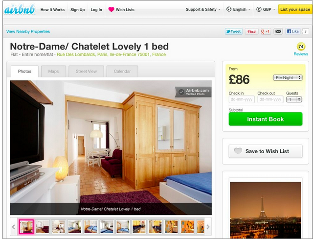 Airbnb 2012 landing page