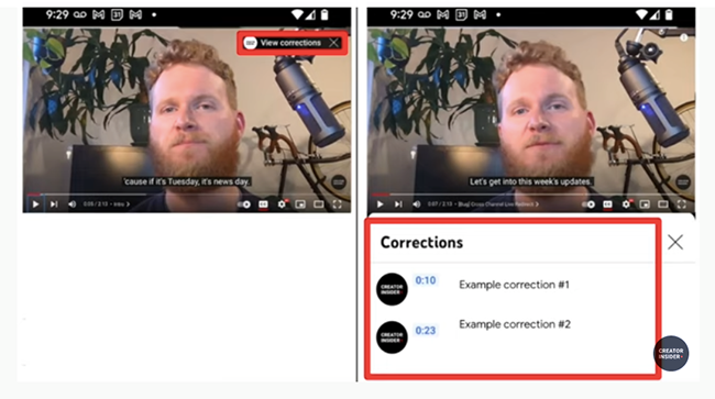 YouTube Corrections.