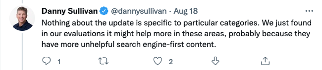 Danny Sullivan tweet.