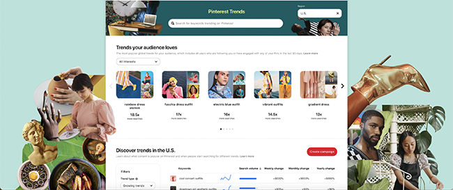 Pinterest Trends tool.