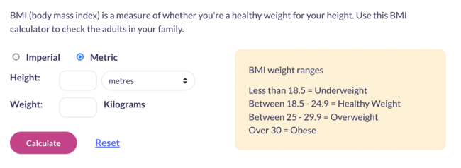 BMI Calculator.
