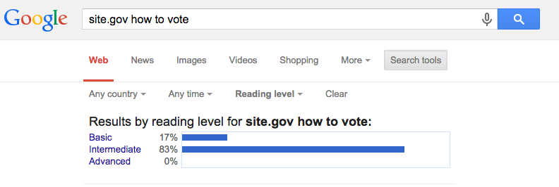 reading level google advanced search