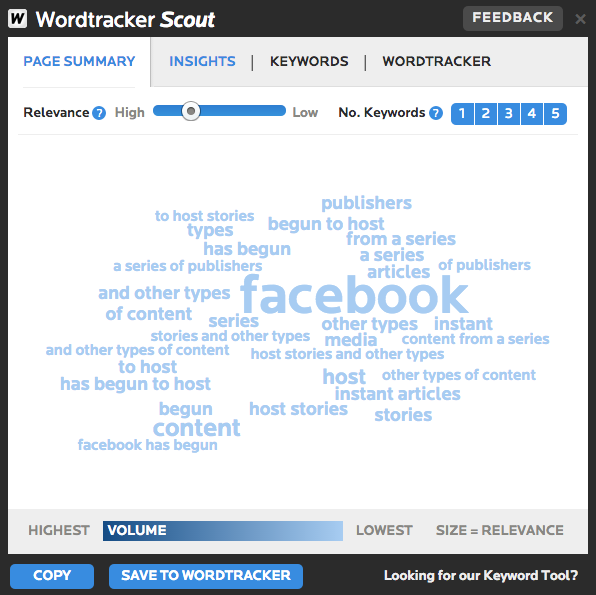 Wordtracker Scout tool mashable