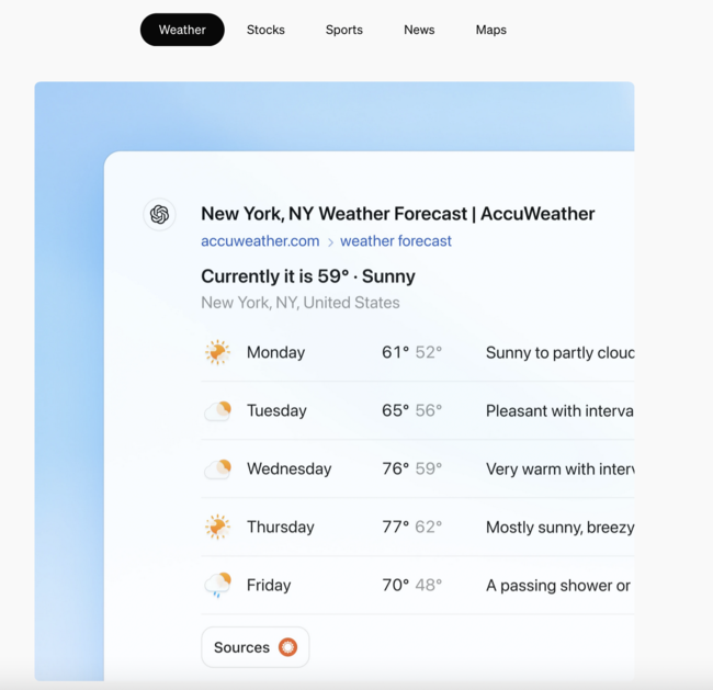 New visual design for weather.