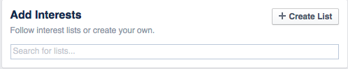Facebook interests