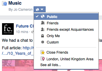 Facebook interests public view