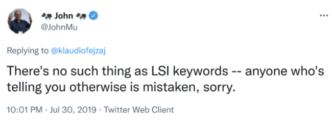John Mueller keywords.