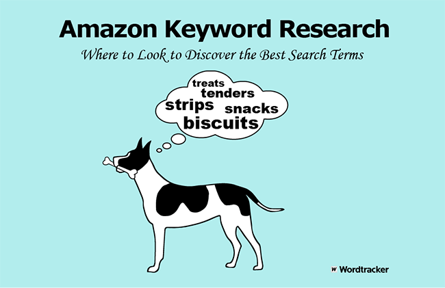 dog with a bone thinking of snacks - Amazon keyword research