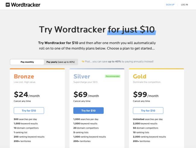 Sign up for Wordtracker.